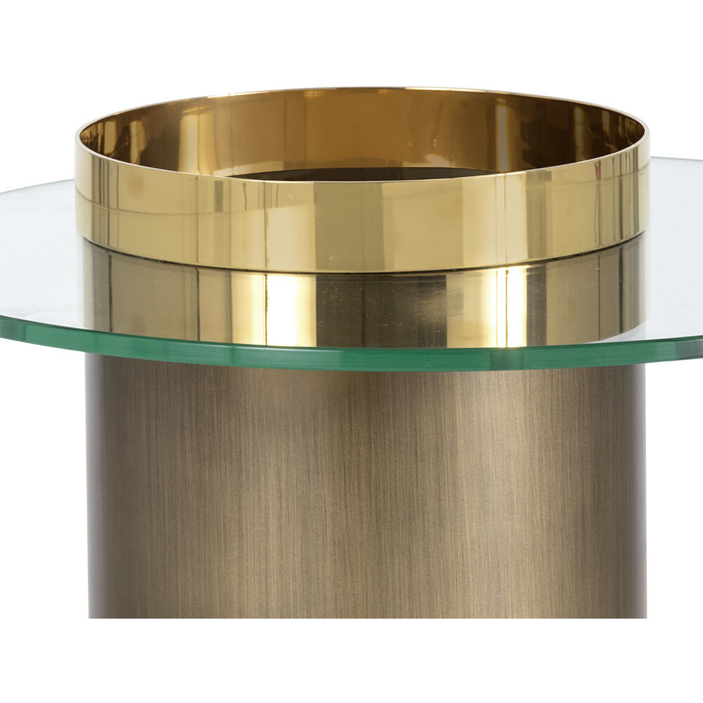 Haru 23.5 X 19.5 inch Clear / Gold End Table